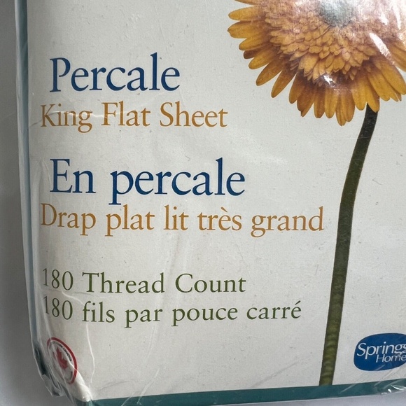 Sears Double Flat Sheet Perma Prest Floral Blue Pink Flowers Sprin Old Stock Vtg - Picture 6 of 6
